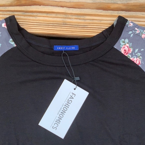 Floral Raglan 3/4” Sleeve Multi Purpose Dress Last One Size Large - Picture 4 of 8